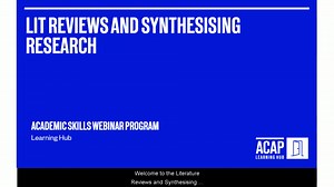 Literature Reviews and Synthesising Research