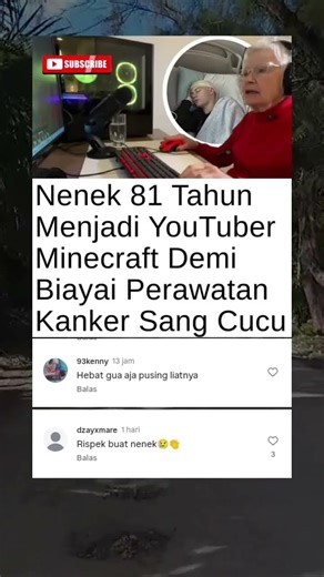 Nenek 81 Tahun Jadi YouTuber Minecraft Demi Cucunya#KisahInspiratif #YouTuberUnik #ViralDunia