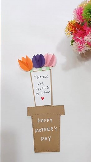 DIY Mother’s Day Card | Pull-Out Flower Pot Craft Idea for Mom