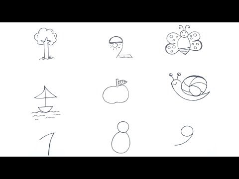 How to Turn Numbers into Drawings ( 1 to 9 Numbers )