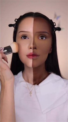 💫Dark 🆚 White Makeup Challenge 😳#shorts #darkmakeup #lightmakeup #viral