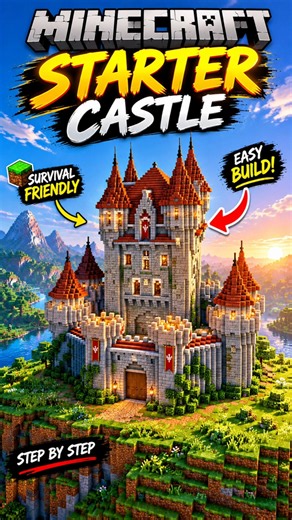 Minecraft: How to Build a Simple Starter Castle (Easy Tutorial)