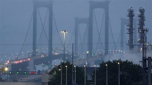 See Delaware Memorial Bridge cameras following tractor-trailer accident into Delaware River