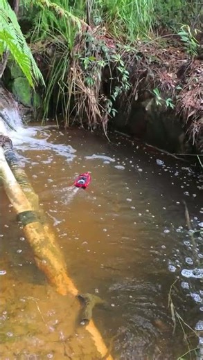 RC jet boat drives around waterhole! WL917