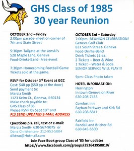 GHS Class of 1985 Reunion