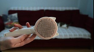 Pet Grooming Brush with Release Button - Cat and Dog Brush for Shedding, Hair Cleaner, Massaging Tool and Comb