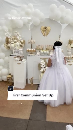 Samantha's 1st Communion Table Setup | Decor Ideas & Balloon Arrangements