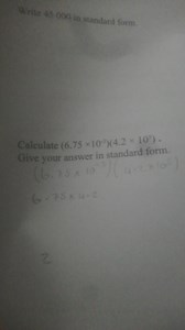 Write 45,000 in standard form.Calculate (6.75×10−3)(4.2×105).... | Filo