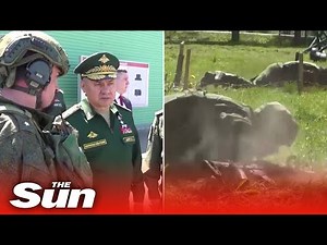 Russia's Minister of Defence reviews combat training for new soldiers