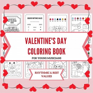 Valentines Day Music Worksheets Coloring Book Rhythmic Values Worksheet for Kids and Music Students Easy Music Coloring Pages Printable PDF - Etsy Canada