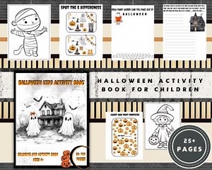 25  Printable Kids Halloween Activity Pages for Kids, Halloween Party Games, Halloween Coloring Pages, Printable PDF, Digital Download - Etsy