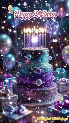 Galaxy Birthday Cake 🎂✨ Magical Cosmic Celebration | Sparkling Party Vibes #shorts