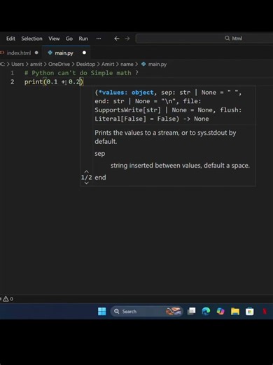Python Can’t Do Simple Math?!#shorts #python