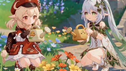 [seedance2.0]可莉和纳西妲在浇花