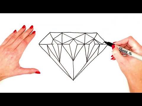How To Draw A Diamond Step By Step - Diamond Drawing EASY - Super Easy Drawing Tutorials