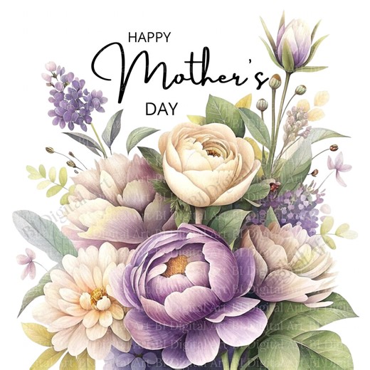 Mother’s Day Clipart - Printable Watercolor Graphics With Text – “happy Mother's Day” (10 PNG & JPG Images – Digital Download) - Etsy