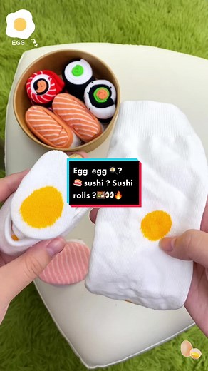 Egg and Sushi Sock Folding Fun