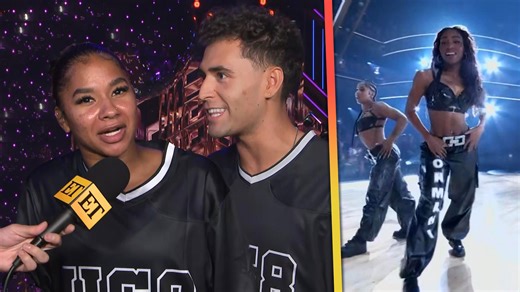 Ezra Sosa and Jordan Chiles dish about their surprise Normani assist during the freestyle round at the 'DWTS' finale, streaming now on Hulu and Disney . | Entertainment Tonight