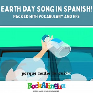 Looking for Earth Day activities you can use in your Spanish class? We've got tons! Song, coloring pages, worksheets, short story, games and more! You can find them on our website: https://rockalingua.com/themes/earth | Rockalingua