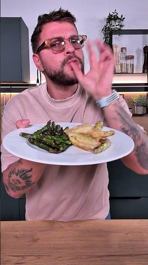 Creamy Pasta with Asparagus Duo & Poached Egg 🍝 #Recipe #asparagus #cuisineaz