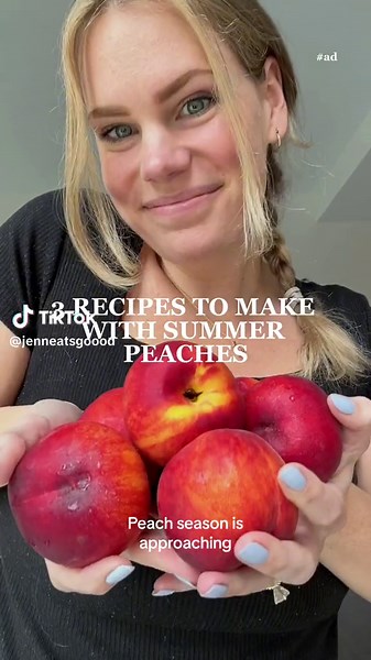 #ad peach season is approaching and there are endless ways to prepare & enjoy them this summer!! fresh peaches from @target can be turned into these three simple recipes--perfect for hosting friends & family, enjoying by the pool, or just having a delicious snack! 🍑 for the peach, mango & pineapple salsa, mix the below together in a bowl: * 2 ripe peaches, cut into small cubes * 1 ripe mango, cut into small cubes * 1 cup (~1/4 of a full) pineapple, cut into small cubes * 2 tbsp fresh chopped mi