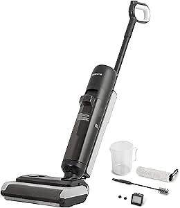 Deco Home 220W Wet/Dry All-in-One Vacuum and Hard Floor Cleaner, Cordless Battery with Self-Cleaning Charging Dock, 3 Smart Programs, Digital Display