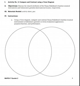 Activity No. 3: Compare and Contrast using a Venn DiagramII. O... | Filo