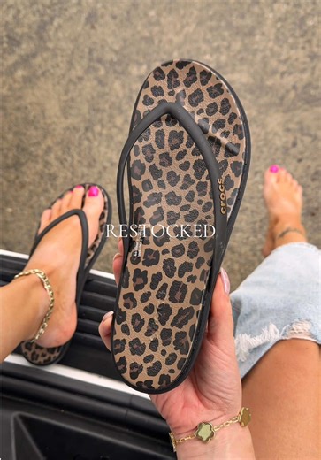 Black Leopard Crocs Miami Round Toe Flip Flops Restock!