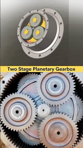 Two stage Planetary gearbox - Speed reducer ✅ #cad #cam #mechanical #engineering #tank #mechanism