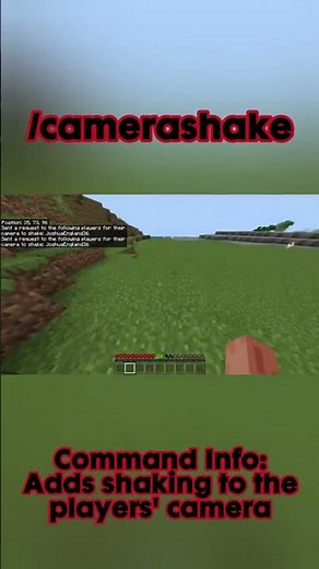 How to use the /camerashake command in Minecraft Bedrock #minecraft #bedrock #tutorial #commands