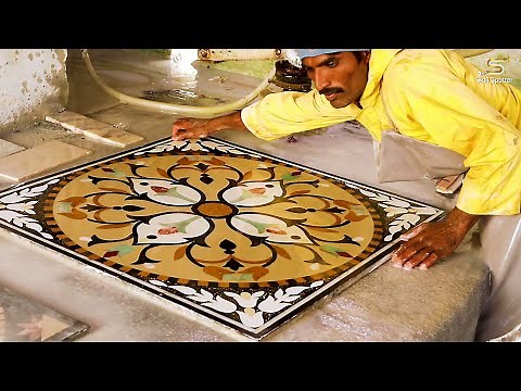 Making of Beautiful Marble Inlay Stone Art Tile For Home Interior Design