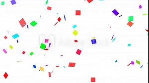 Animation of colorful confetti falling background video, Confetti celebratory explosion with elements on a background, Colorful confetti particles animation