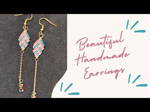 Minimal Miyuki Earring Tutorial | Handmade Jewelry💫 Brick stitch earrings