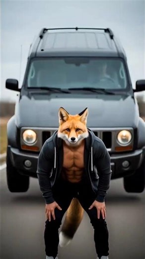 six pack body fox. #fox #kids #kidsvideo #bodybuilder #funnyanimals