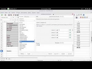Calc: Asistente de funciones