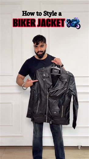 How to Style Biker Leather Jacket | Biker Jacket Men #leatherjacket #winterfashion #ytshorts #grwm