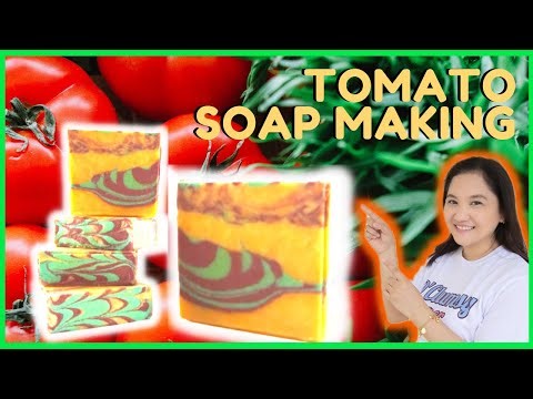 How to make Natural COLD PROCESS TOMATO SOAP at home | D' Clumsy Soaper