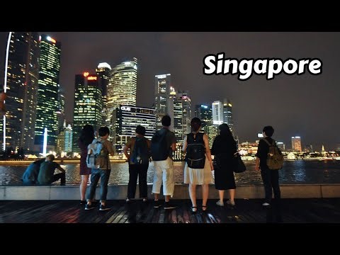 Singapore 4k Walking Tour HDR Night Walk Marina