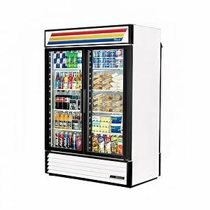 True GDM-49RL-HC~TSL01 54 1/8" GDM Series Two Section Glass Door Merchandiser - (2) Left/Right Hinge Doors, White, 115v