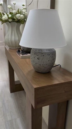 Narrow Open Frame Wood Console Table | Small Hallway Decor Idea