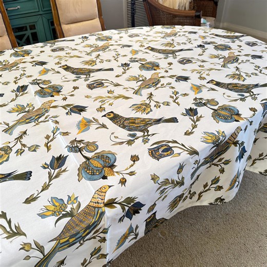 Tablecloth Birds, Exotic Bird, Bird of Paradise, 100% Cotton Williams-sonoma 69.5" X 109" Pristine RARE Sanitized, Pressed, Table Ready - Etsy