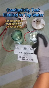 43K views · 242 reactions | Distilled water vs Tap water conductivity testing Due to mineral content of tap water it is considered a conductor of electricity unlike pure distilled water which doesnt conduct electricity For educational purpose only! Do not try this! #electrician #relay #panelboard #control #power #technician #switch #wiring #diy #electrical | Electricians Guide | Facebook
