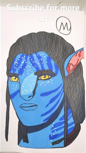 Drawing Jake Sully with posca paint markers #art #posca #drawing #avatarfireandash #avatar #fyp