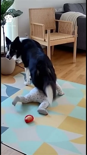 Smart Dog Blocks Baby from Electrical Wires! ⚡️🐕‍🦺 | Life-Saving CCTV Moment #shorts