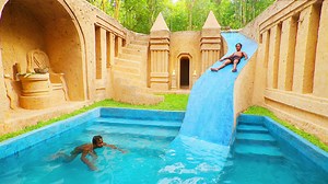 Title: Building an Underground Water Slide Park House with a Pool: 165-Day Mega Construction Journey