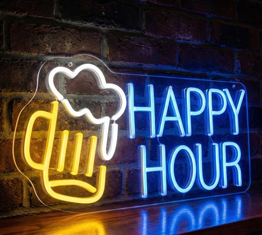 LED Neon Sign - "happy Hour" - Etsy