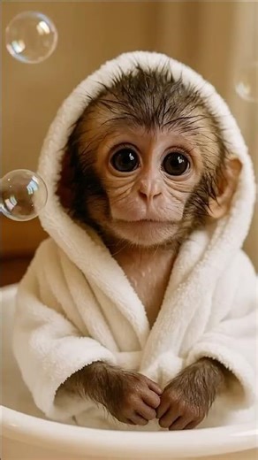 Watch What Happens When a Baby Monkey Discovers Bubbles!