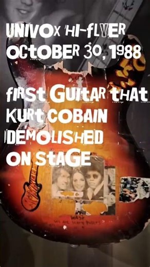 Nirvana Kurt Cobain Univox first demolished on stage grunge