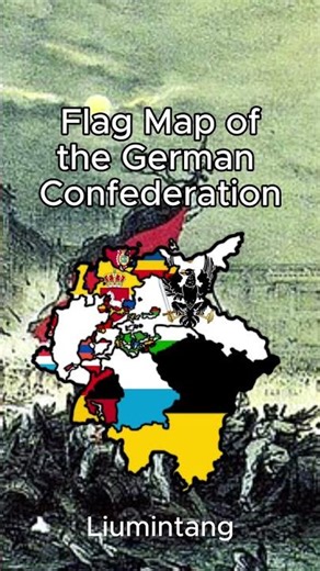 Flag Map of the German Confederation #germany #austria #maps
