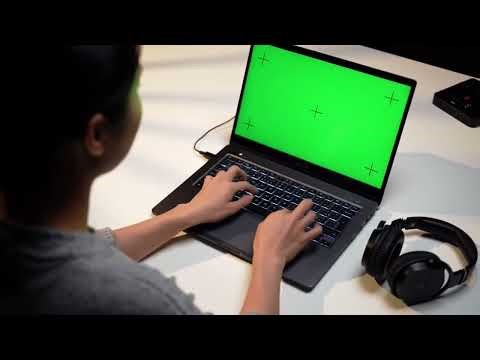 Top-Down Developer Coding Shot | Laptop Green Screen Dark Mode 4K